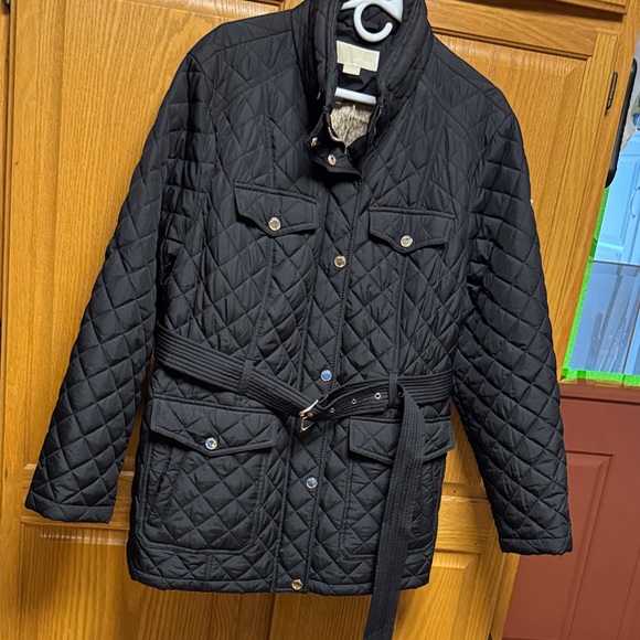 Michael Kors Black Quilted Utility Jacket